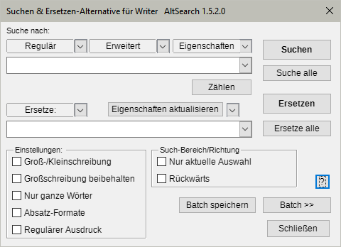 AltSearch-Hauptdialog