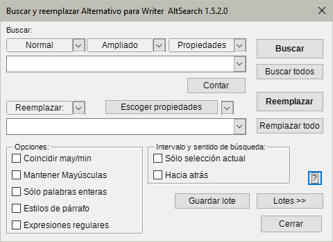 Diálogo principal de AltSearch