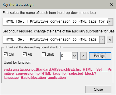 Keyboard shortcuts