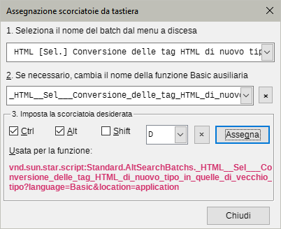 Scorciatoie da tastiera